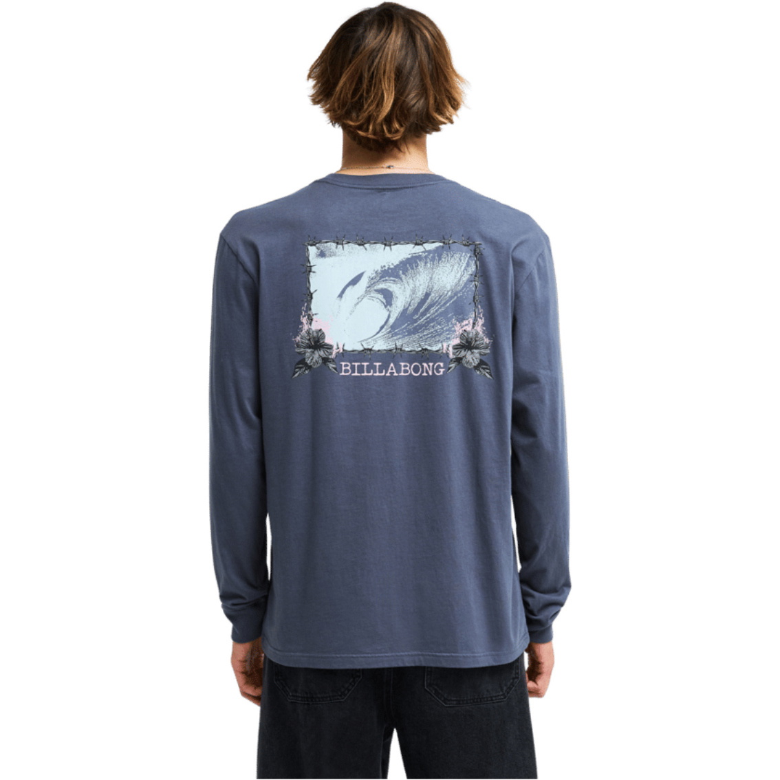 2026 Billabong Mens Retro Poster Long Sleeve T-Shirt EBYZT00615 - Ombre Blue